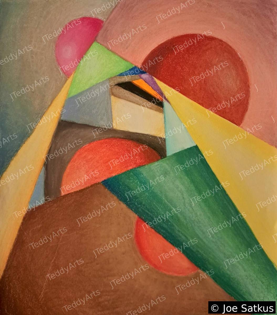 Don't Look Back print, geometric shapes and circles