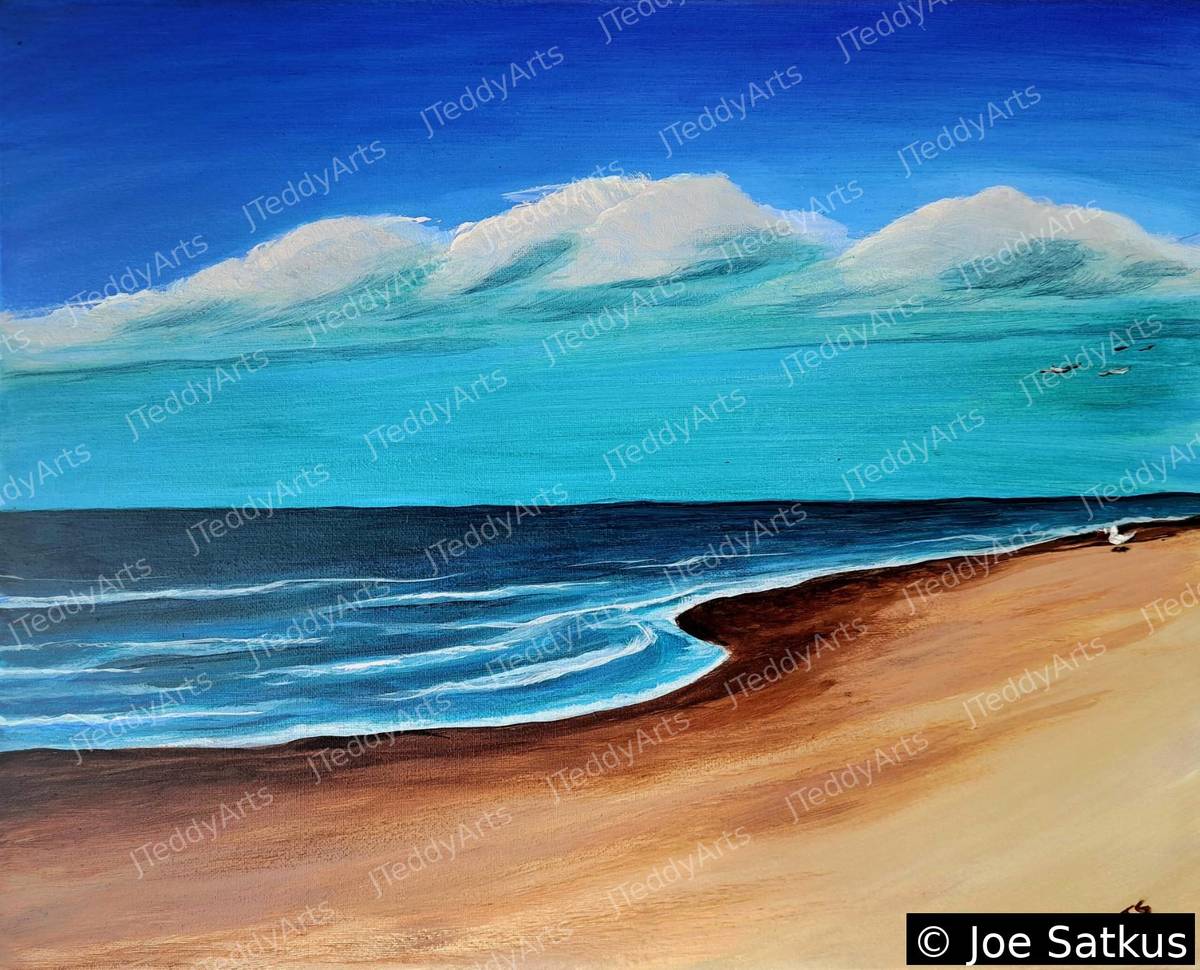 Miller print, beach scene