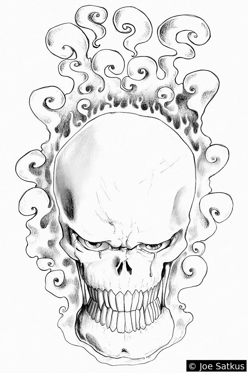 Smoke Skull print