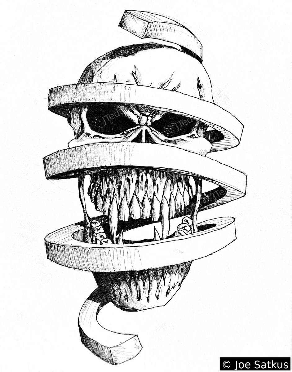 Spiral Skull print